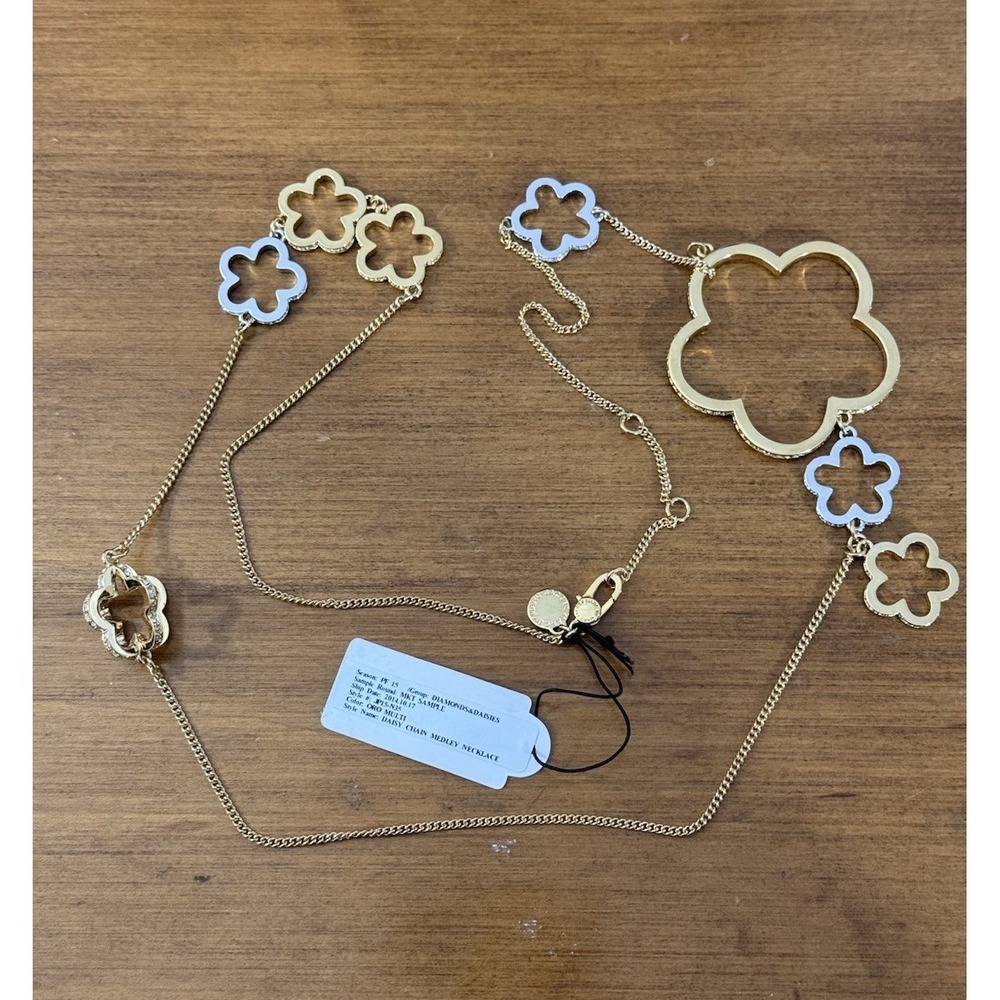 Marc‎ Jacobs Flower Statement Necklace Chunky Link Chain Toggle Clasp Pendant
